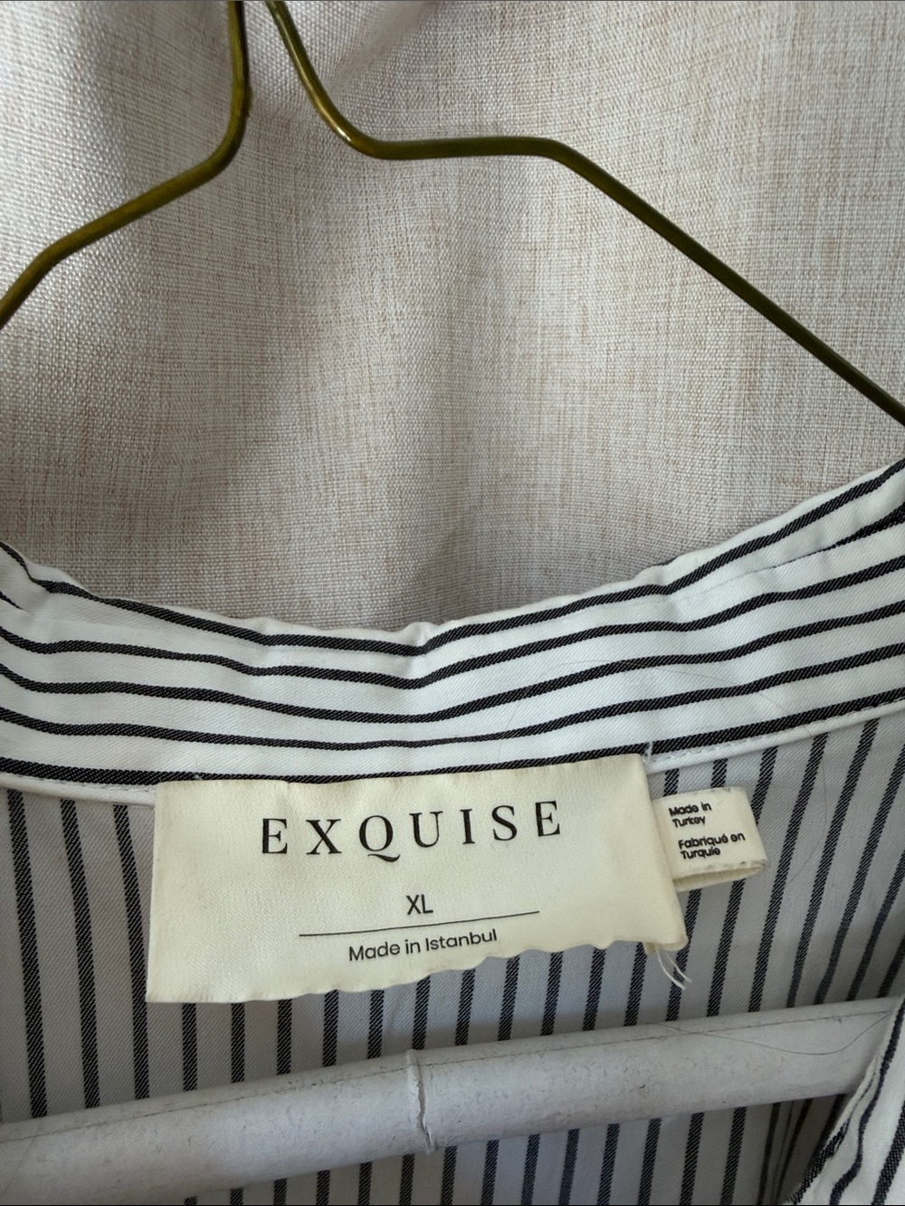 Exquise / Anthropologie Striped Button-Front Maxi Dress - White and Black XL - Picture 3 of 7